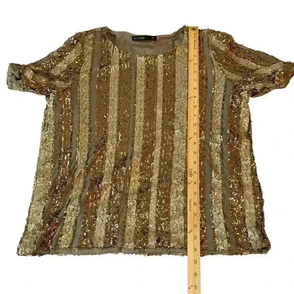 CORTELLE Silk Printed Blouse Short Sleeve Large Size - Picture 2 of 8